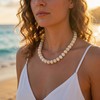 Rackynass Chunky Beaded Necklaces for Women Beige Acrylic Resin Bead