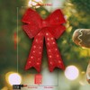 JUSTPRO 32" 72 LED Lighted Red Sparkly Bow Christmas Decoration,Christmas