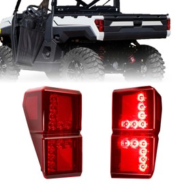 For Polaris Ranger Tail Lights Compatible 2024 Polaris Rangers 1000 XP Crew accessories 2019 2018-2025 tail light assembly Rear Brake Stop Lights Replace #2413766 2413767 (Red Lens Tail Lights)