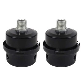 Pack of 2 Filter Silencers, 1/2 Inch Thread Connection Compressor Silencer, Air Compressor, Silencer Filter, Black Metal Intake Filter, Ideal Accessory for Air Compressors