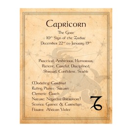 AMERICAN LUXURY GIFTS Capricorn The Goat Constellation Design - Astrology Zodiac Wall Decor for Home Office Bedroom - 8x10 Unframed Print