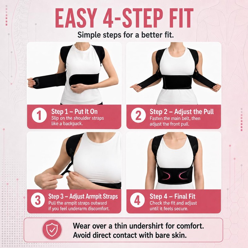 LibertyMove Posture Corrector for Women, Adjustable Upper Back Brace with