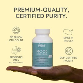 Probiotics - Mood Super Strains Probiotic - Naturally Supports Digestion & Mood - Histamine-Free Probiotics w/L Rhamnosus GG, Shelf Stable Probiotic Supplement, 60 Day Supply, Non-GMO, Vegan