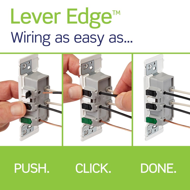 Leviton Lever Edge 15 Amp Tamper-Resistant Duplex Wall Outlet, 10-Pack,