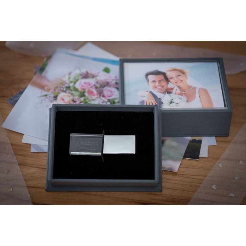 Crystal USB Flash Drive with Box Wedding Design - Elegant