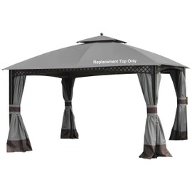 SCOCANOPY Replacement Cover Fit for Windsor Gazebo L-GZ717PST-C, 810213583,South Hampton Gazebo L-GZ659PST,A111011500 (Dark Gray)