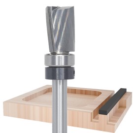 Akylin Spiral Flush Trim Router Bit 1/4 Shank,1/2" Dia. 3/4" Length,3 Flute Down Cut,Shank Mounted Bearing Bit for Flush Trimming,Template Pattern Routing,Grooves,Dados,Bottom Cleaning Surface Cut