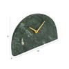 Bloomingville Decorative Half Moon Marble Mantel Clock, Green and Gold
