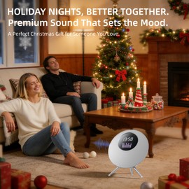 80W Bluetooth Speakers for House,Wireless Speaker with Stand LED Screen, Christmas Stocking stuffers for men women,Decorate Speakers for Living Room, Bedroom, Desk, Office, TF Card/USB/MIC/AUX（black）