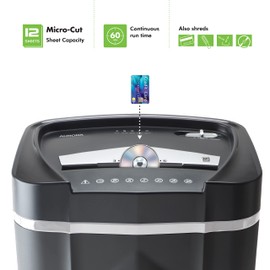 Aurora Professional Grade High Security 12-Sheet Micro-Cut Paper/CD and Credit Card Shredder/ 60 Minutes Continuous Run Time