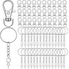 120pcs Keychain Set Including 30pcs Swivel Lobster Clasps, 30pcs Keyrings