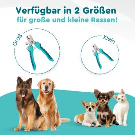 COARO Claw Scissors for Dogs and Cats with High-Quality Stopper as Injury Protection - Includes Stable Fixation - Claw Cutter with Professional File - Made of Robust Stainless Steel (L)