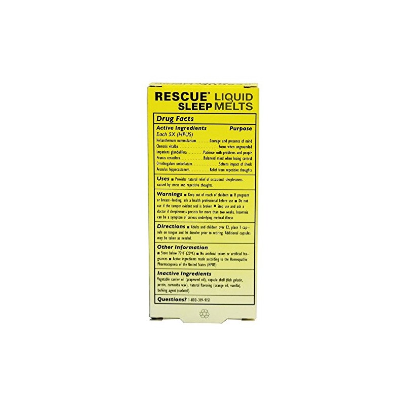 Bach Rescue Sleep Liquid Melts, Dissolvable Capsules 28 ea (Pack