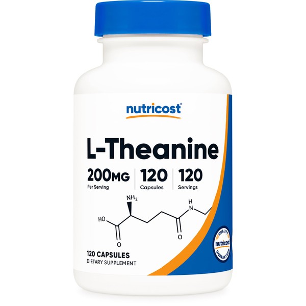 Nutricost L-Theanine 200mg, 120 Capsules, Double Strength - Non-GMO, Gluten