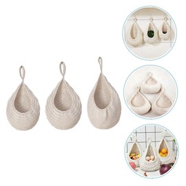LABRIMP 1set Handwoven Teardrop Hanging Basket for Fruits and Vegetables Lightweight Storage Net Bag Decor Easy to Interior Design Set