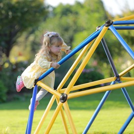 Zupapa New Upgraded Outdoor Geometric Dome Climber with 750LBS Weight Capability,3D Assembly Video,Suitable for 1-6 Kids Climbing Frame (Blue, 9FT)