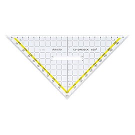 GEOtec drawing triangular ruler 400° TZ-Dreieck®, Plexiglas®, 225 mm, transparent