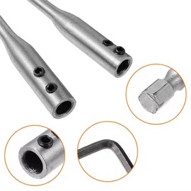 Forstner Drill Bit Extension 254 mm G3/8 Shank Carbon Steel Drill Extension Set Screws and Allen Key for Extending Drill Bits