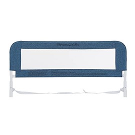 Dream On Me Lightweight Mesh Security Adjustable Bed Rail with Breathable Mesh Fabric in Navy