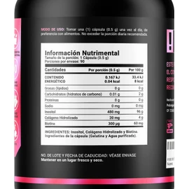 Inositol 90 Capsules of 500 mg. Natural ingredients. Myo Inositol B Life.