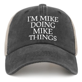 Philysonic Funny Hat I'm Mike Doing Mike Things Trucker Hat Women Funny Mesh Hat for Summer