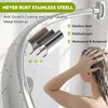 Curved Shower Curtain Rod， Adjustable 33-78 Inches Silver All Stainless