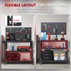 ENJOYWOOD Workbench with Dual Pegboards 3-Tier Adjustable Rolling Work Table