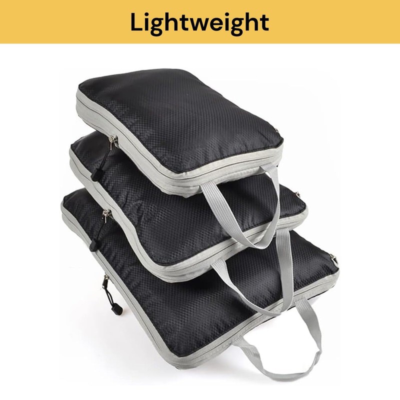 Spendeal 3PCS Compression Packing Cubes For Travel Packing Organisers Vacation