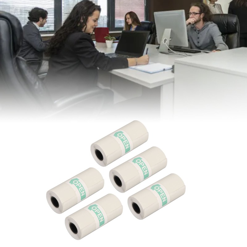 5 Rolls Adhesive Thermal Paper 2.2in Long 1in Wide Printing