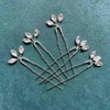 Cubahop Bridal Wedding Hair Pins Gold Bridal Crystal Hair Clips