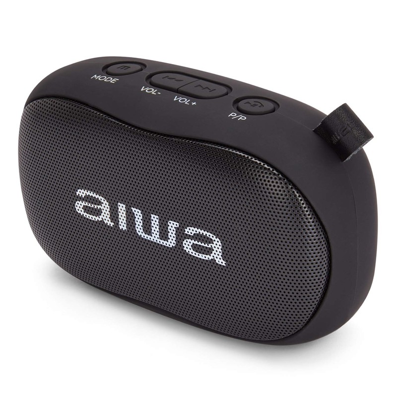 Aiwa BS-110BK: Portable Bluetooth Speaker, Moisture Resistant, Designed for Outdoor