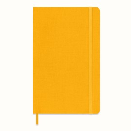 Moleskine Classic Ruled Notebook with Elastic Closure Silk Cover Large Size Orange Yellow