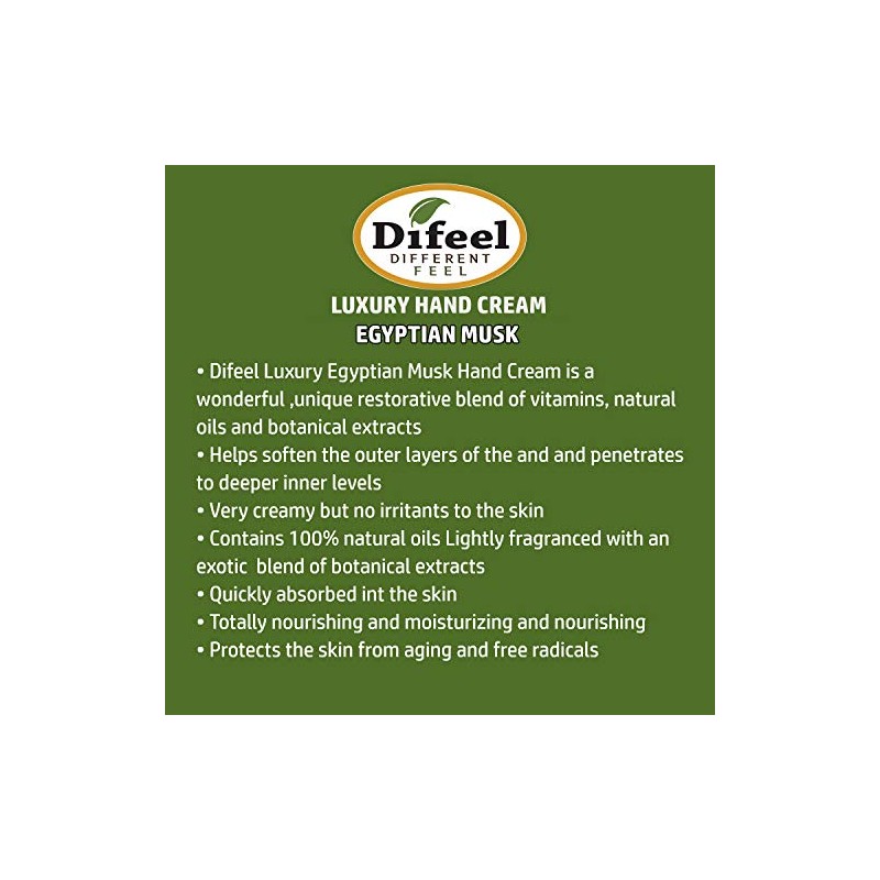 Difeel Crema de Manos Almizcle Egipcio 1.4 onzas