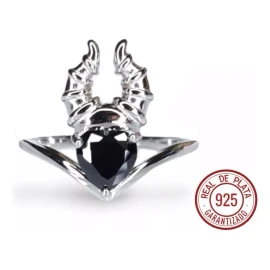 Dtup Anillo Compromiso Maléfica Oro Blanco Plata .925 Negro Dtup®