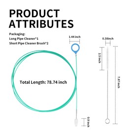 wedfish 78" Sunroof Drain Cleaning Tool,Sun Roof Drain Cleaning Tool with Long Pipe Cleaners&7.87" Pipe Cleaner Brush for Unclogging Drain Holes,Slim Car Accessories Car Drain Hole Cleaner