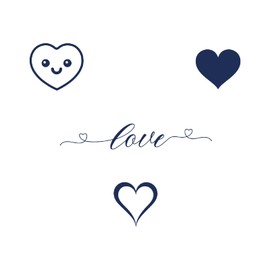 Tattwo.me Temporary Tattoos for Adults and Children 2 Weeks Waterproof - Love Composition (Cut Out) - Vegetable Ink - EU Cosmetic Certificate - (M0004)