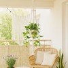 Relaxdays Macrame Hanging Basket, Set of 7, Boho Hanging Basket,