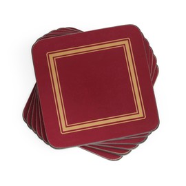 Pimpernel Classic Series Cork-Backed Coasters, Set of 4 – 4" Square Drink Mats with Heat & Stain Resistant Lacquer Finish, Durable Tabletop Protectors for Dining, Kitchen, Coffee Tables