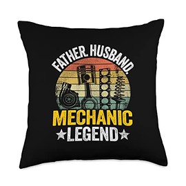 Garage & Classic Car Mechanic Gifts For Men Father Husband Legend Garage Car Guy Dad Mechanic Throw Pillow, 18x18, Multicolor