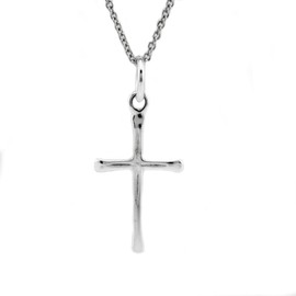 Sterling Silver Dainty Tiny Cross Charm Necklace, 18"