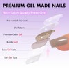 SXVME Uñas postizas acrílicas naturales con pegamento para mujer, uñas