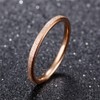 OAKKY Women Stainless Steel 2MM Scrub Wedding Band Ring Rose
