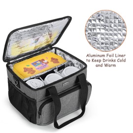 Trunab Reusable 6 Cups Drink Carrier for Delivery with Adjustable Dividers, Handle with Carrying Strap Tote Holder Insulated Bag for Beverages,Food Take Out,Outdoors