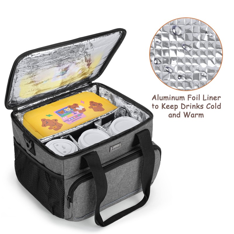 Trunab Reusable 6 Cups Drink Carrier for Delivery with Adjustable