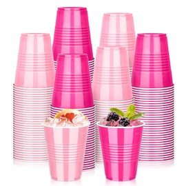 KesaPlan 100 PCS 12 OZ Plastic Party Cups, Pink and Hot Pink Disposable Cup