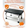 Step Stool, 440 lbs Heavy-Duty, Non-Slip Stainless Steel Platform for