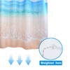 YISURE Shower Curtain with Beach Motif 120 x 200 cm