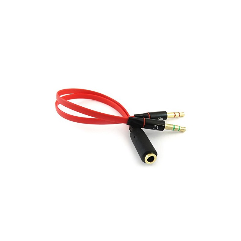 iXium 3.5mm Female to 2 Male Headphone Headset Microphone Y