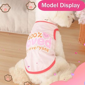 4 Pieces Dog Clothes Chihuahua Clothes Cute Dog Clothes for Small Dogs Girl Pink Puppy Shirts Soft Small Dog Clothes Shih Tzu Clothes Teacup Dog Clothes Pet Cat Outfit Clothing for XS