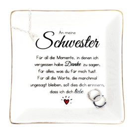 Darlena Sister Decorative Bowl | Sister Gift, Birthday Gift | Jewellery Tray with Saying | Thank You Gifts for Sister for Birthday or Christmas